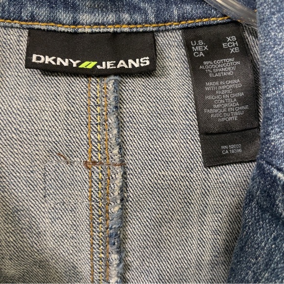 DKNY Blue Jean Jacket with Embroidered Detail - Picture 8 of 10